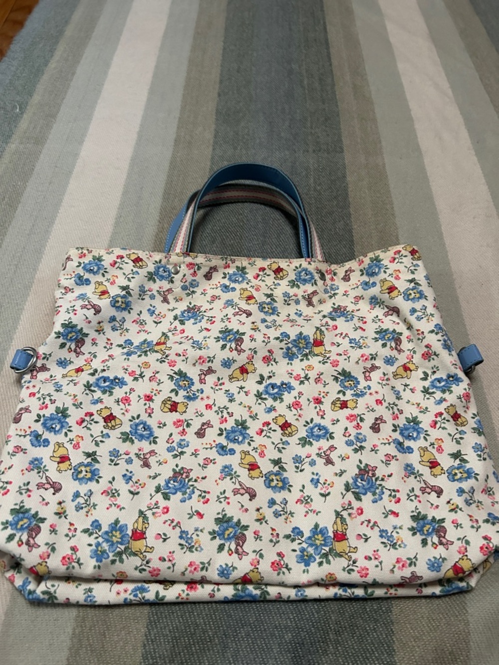 Disney X Cath Kidston Reversible Floral Winnie the Pooh Canvas Bag - Picture 6 of 9